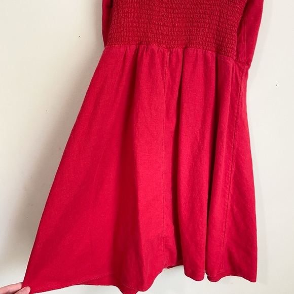 Red Spaghetti Strap Sleeveless Mini Sundress - Picture 6 of 8